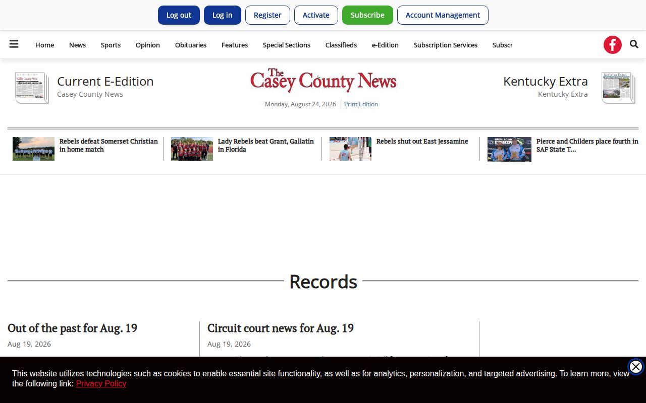 Casey County arrest news and police records section